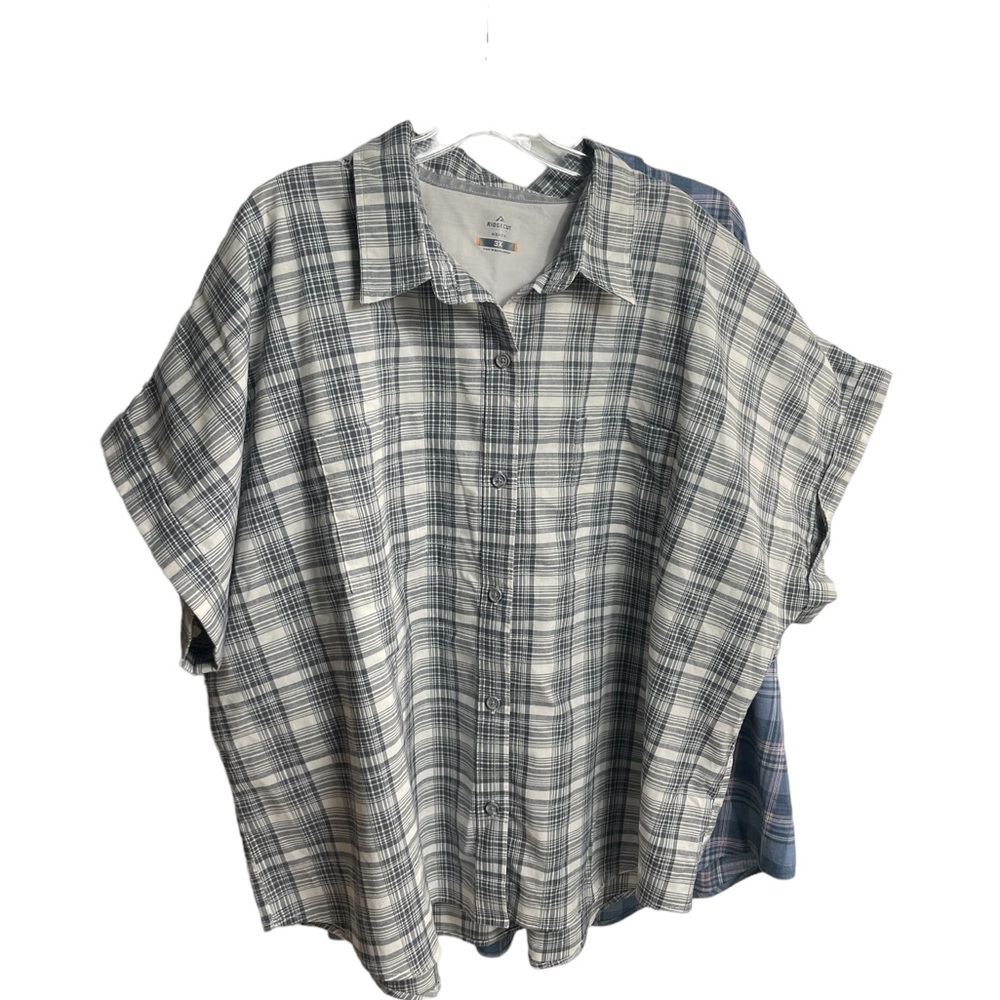 Ridgecut Tough wear 3X Women's Short Sleeve Plaid Shirt, Bundle of two - Picture 9 of 15